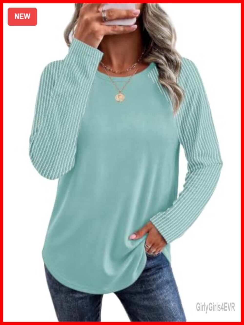 Womens Lightweight Long Sleeve Tunic Sweatshirt Crew Neck Loose Fit Pullover